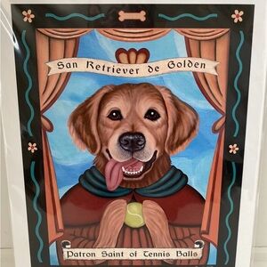 Golden Retriever Patron Saint Art Print 8”x10”
